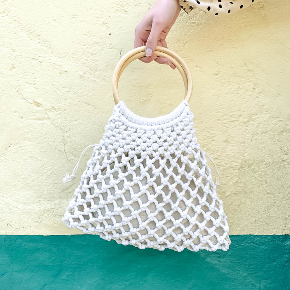 CAMILA MINI MACRAMÉ BAG | VANILLA