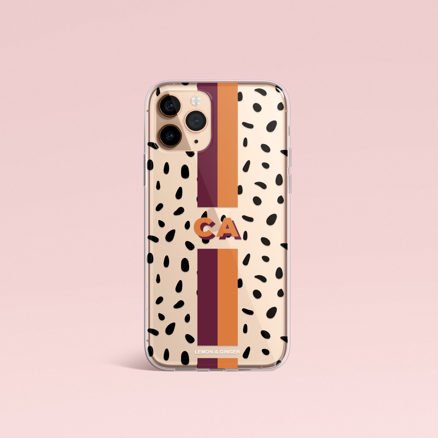 Monogram iPhone case * MODERN BLACK DROPS *