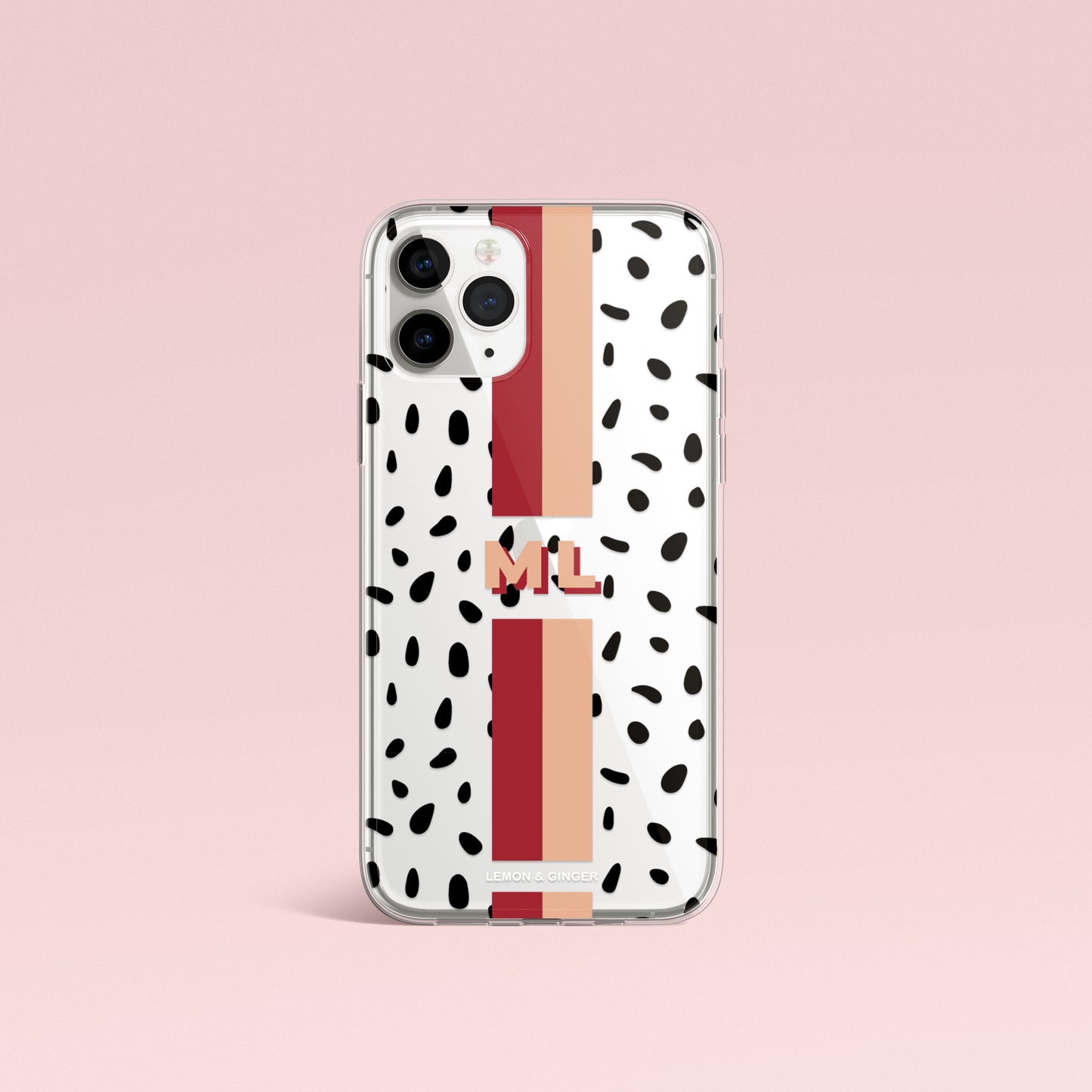Monogram iPhone case * MODERN BLACK DROPS *