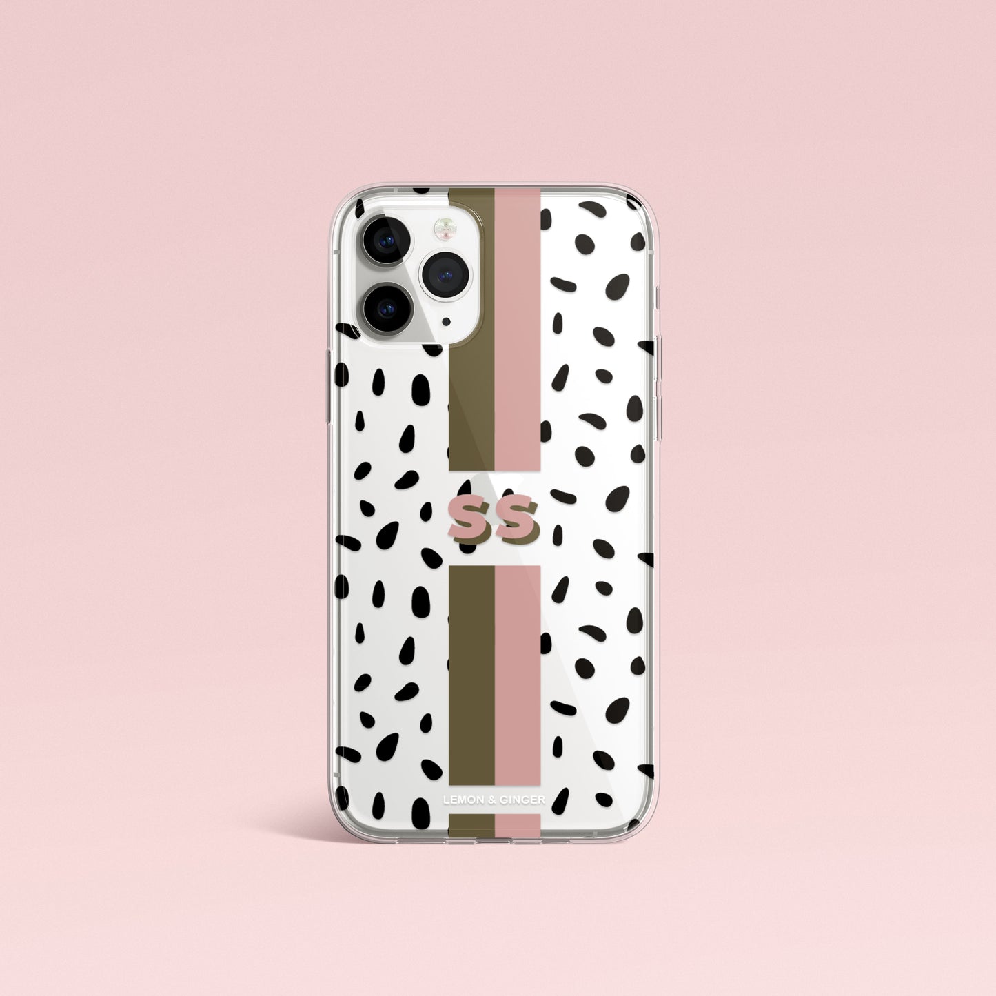 Monogram iPhone case * MODERN BLACK DROPS *