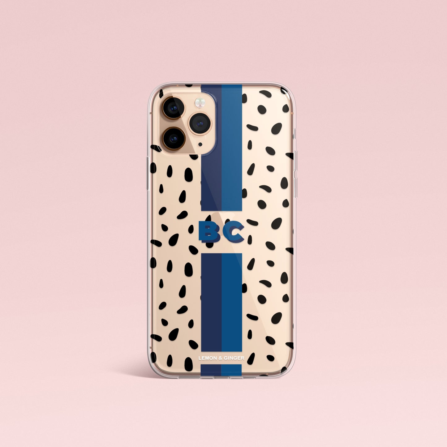 Monogram iPhone case * MODERN BLACK DROPS *