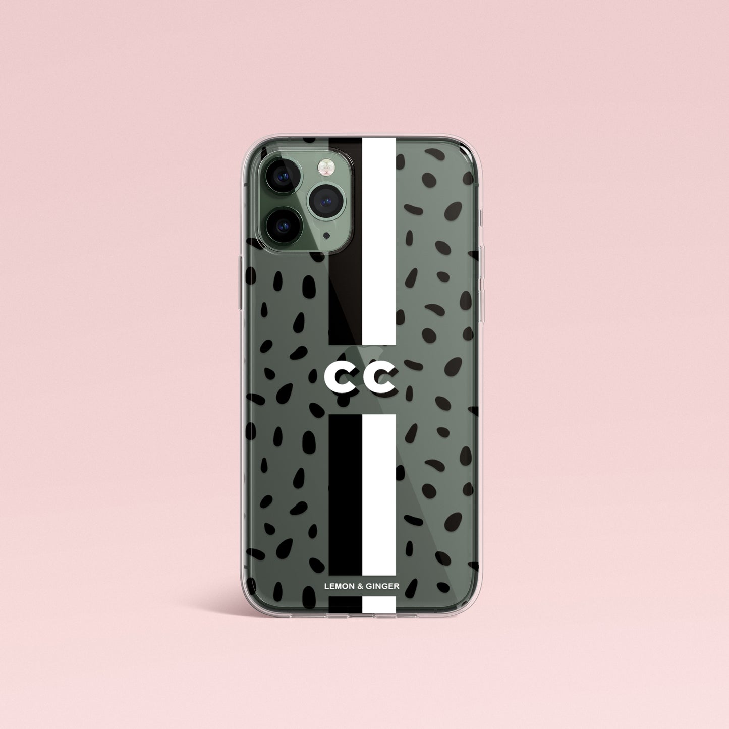 Monogram iPhone case * MODERN BLACK DROPS *
