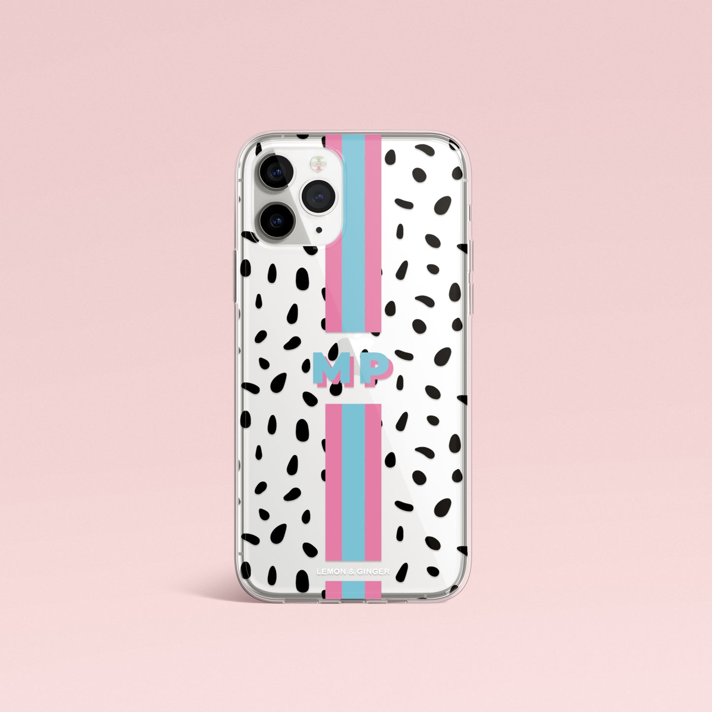 Monogram iPhone case * CLASSIC BLACK DROPS *
