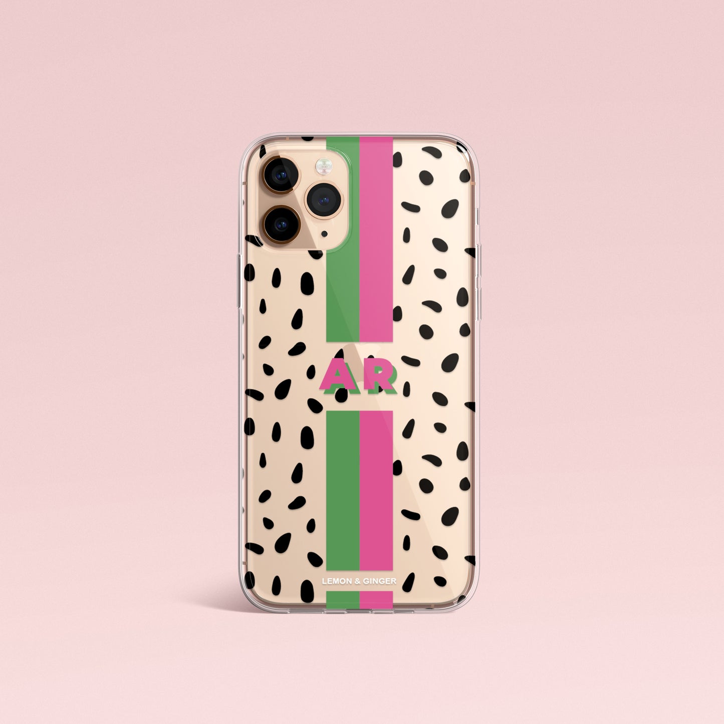 Monogram iPhone case * MODERN BLACK DROPS *