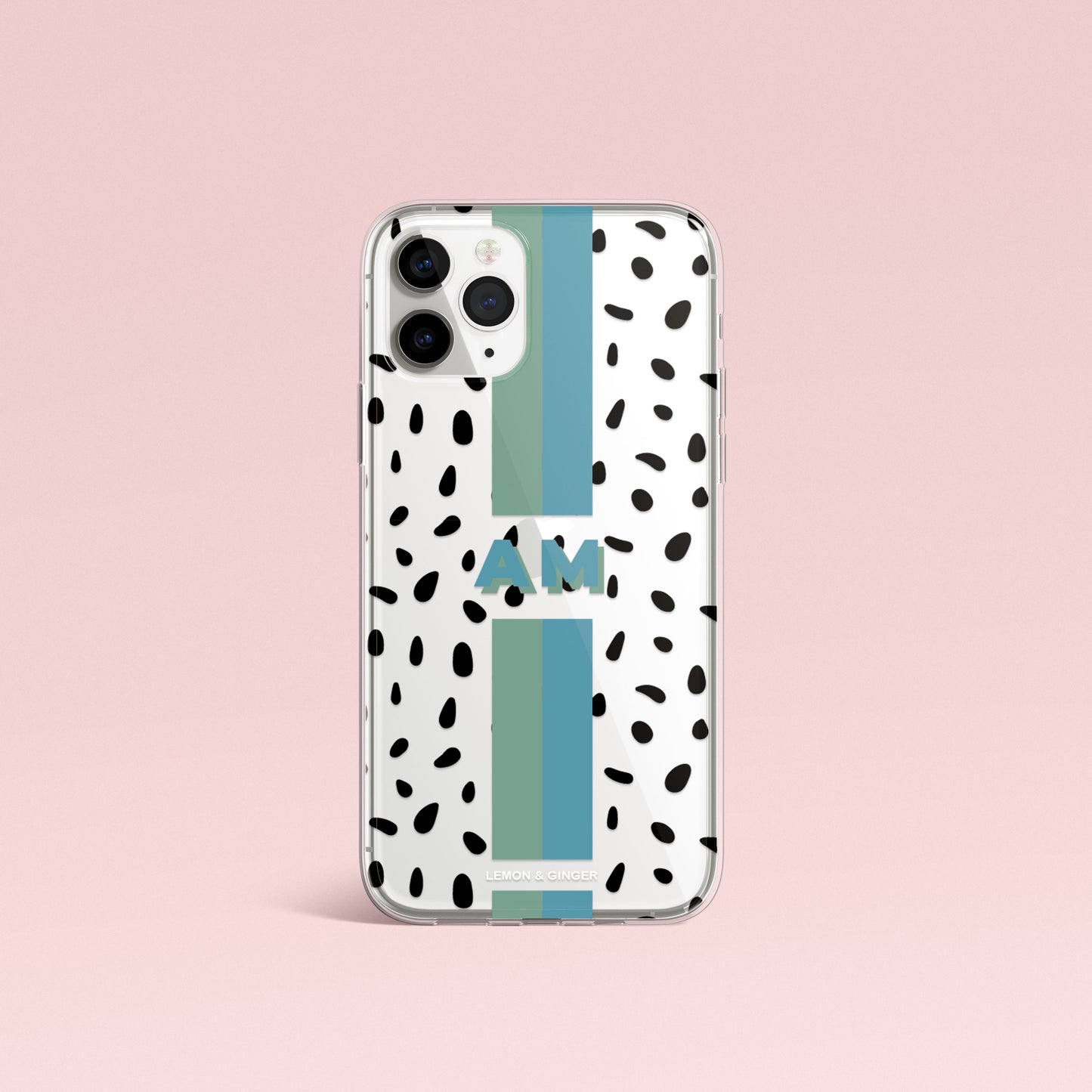 Monogram iPhone case * MODERN BLACK DROPS *