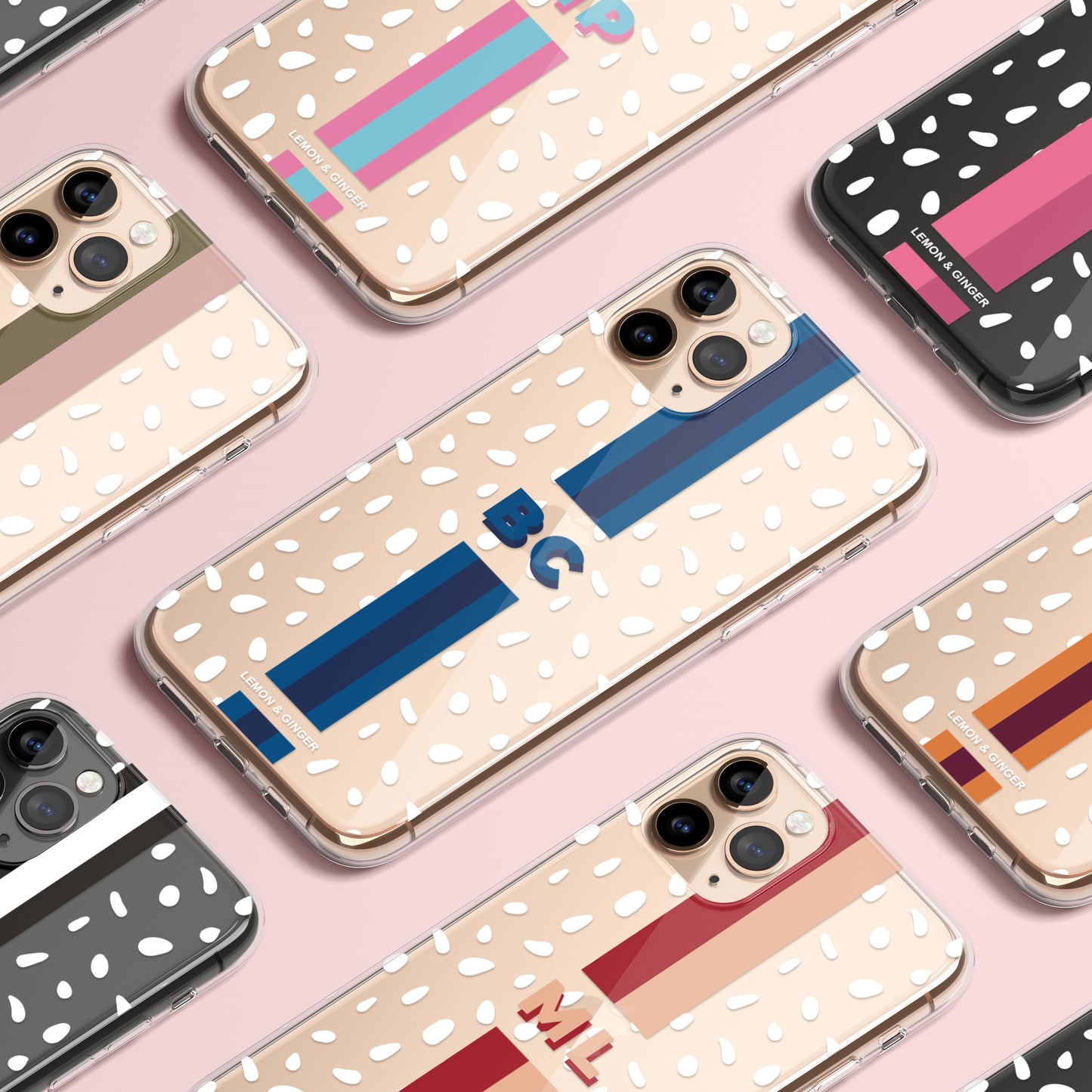 Monogram iPhone case * CLASSIC WHITE DROPS *