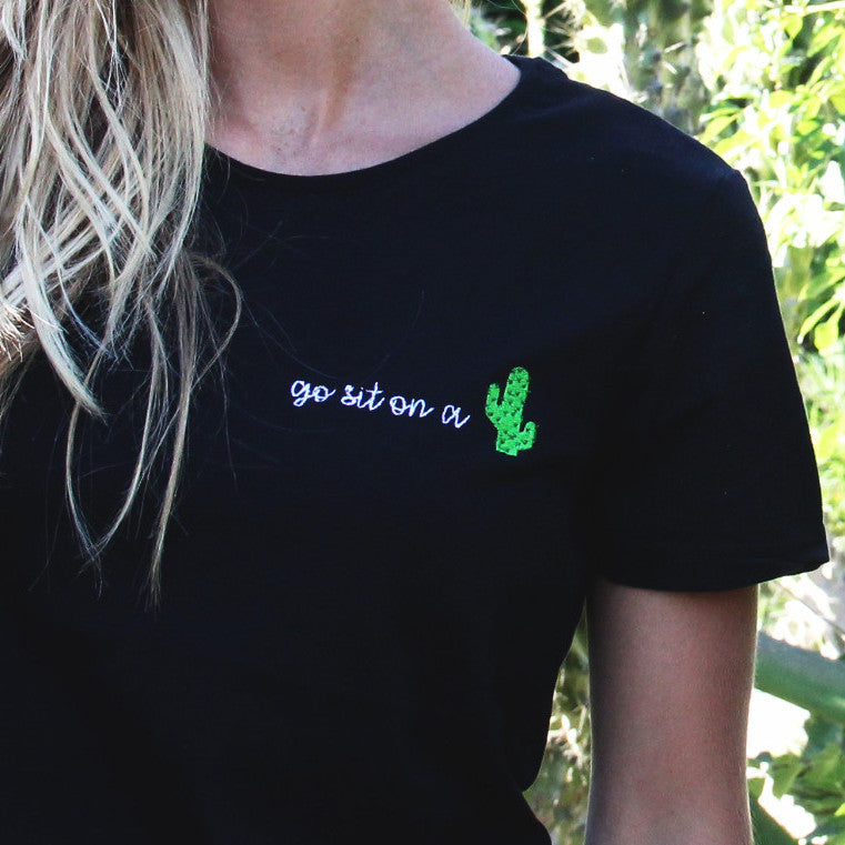 * CACTUS * EMBROIDERED TEE L&G | T-shirt bordada "CACTO"