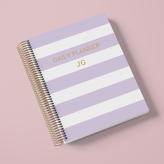DAILY PLANNER * LAVENDER STRIPES * UNDATED AGENDA | PLANNER DIÁRIO PERPÉTUO