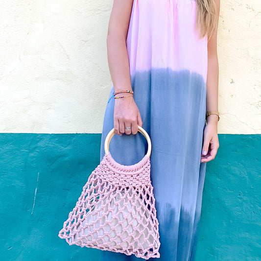 CAMILA MINI MACRAMÉ BAG | DUSTY PINK