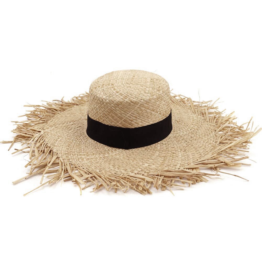 BIANCA STRAW HAT | Chapéu de palha com aba larga e franja em ráfia