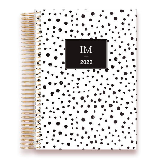 LIFE PLANNER 2023 * HANDMADE DOTS BLACK * 12 MONTH AGENDA