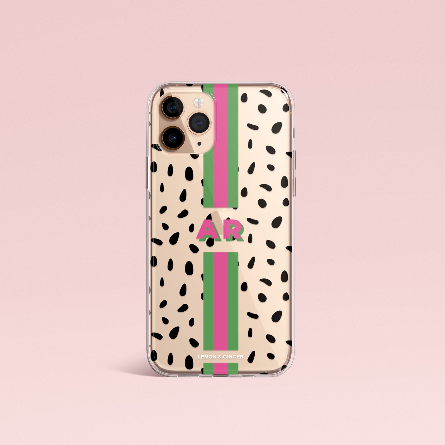Monogram iPhone case * CLASSIC BLACK DROPS *