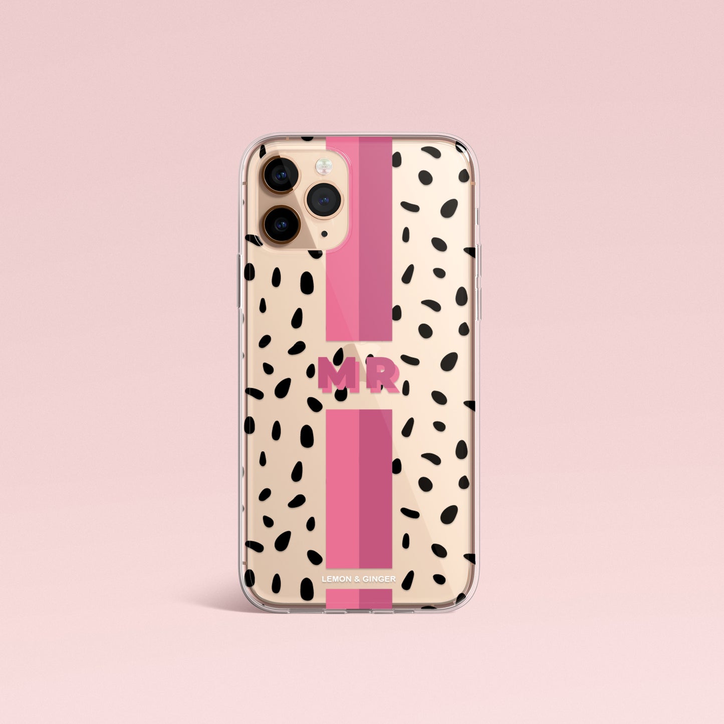 Monogram iPhone case * MODERN BLACK DROPS *