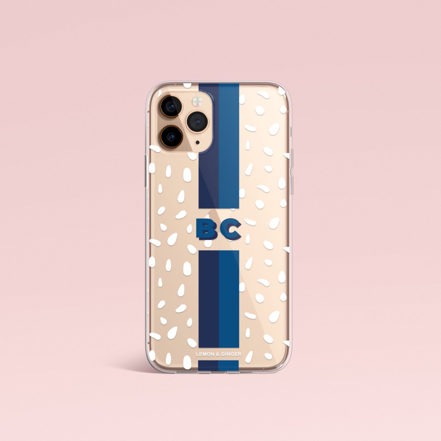 Monogram iPhone case * MODERN WHITE DROPS *
