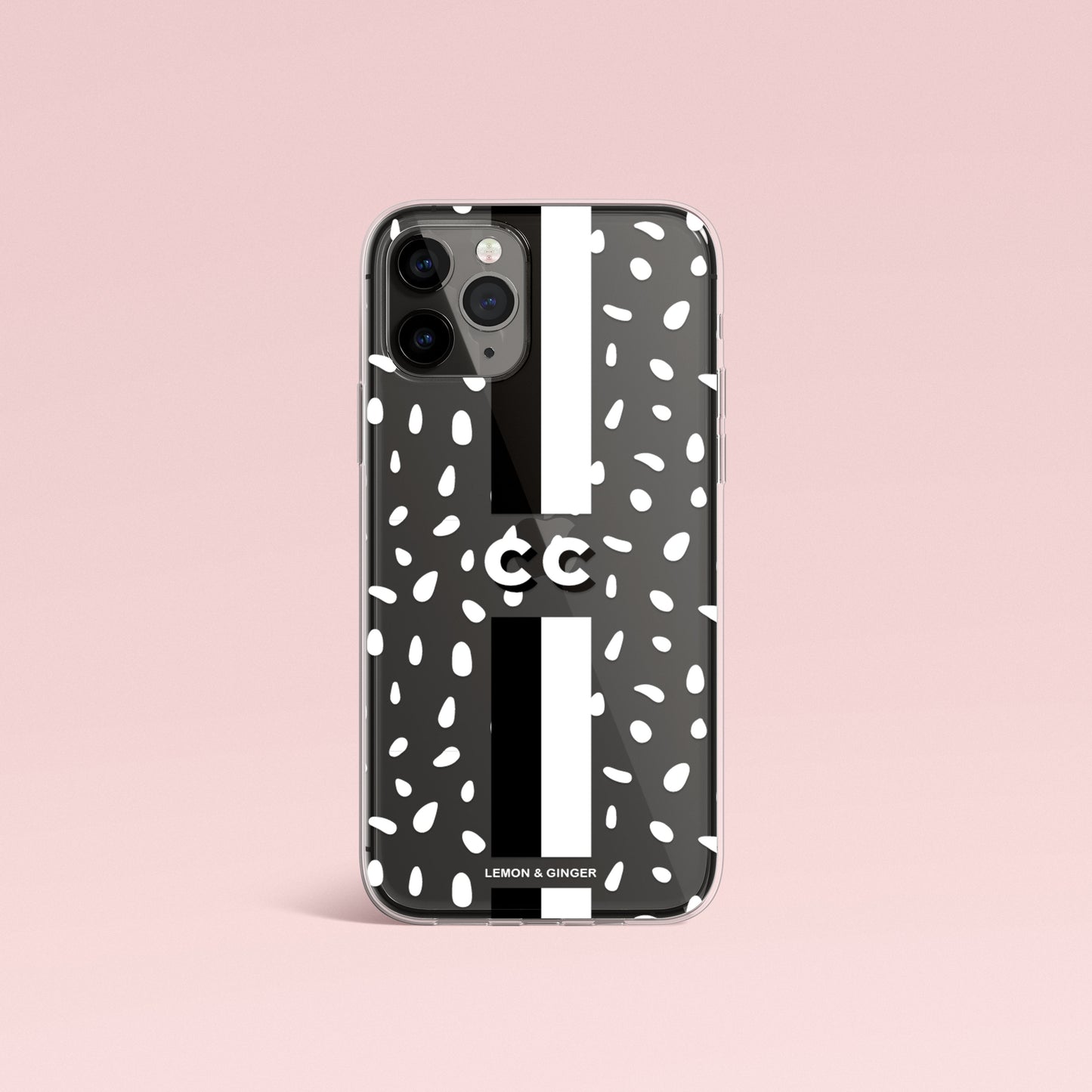 Monogram iPhone case * MODERN WHITE DROPS *