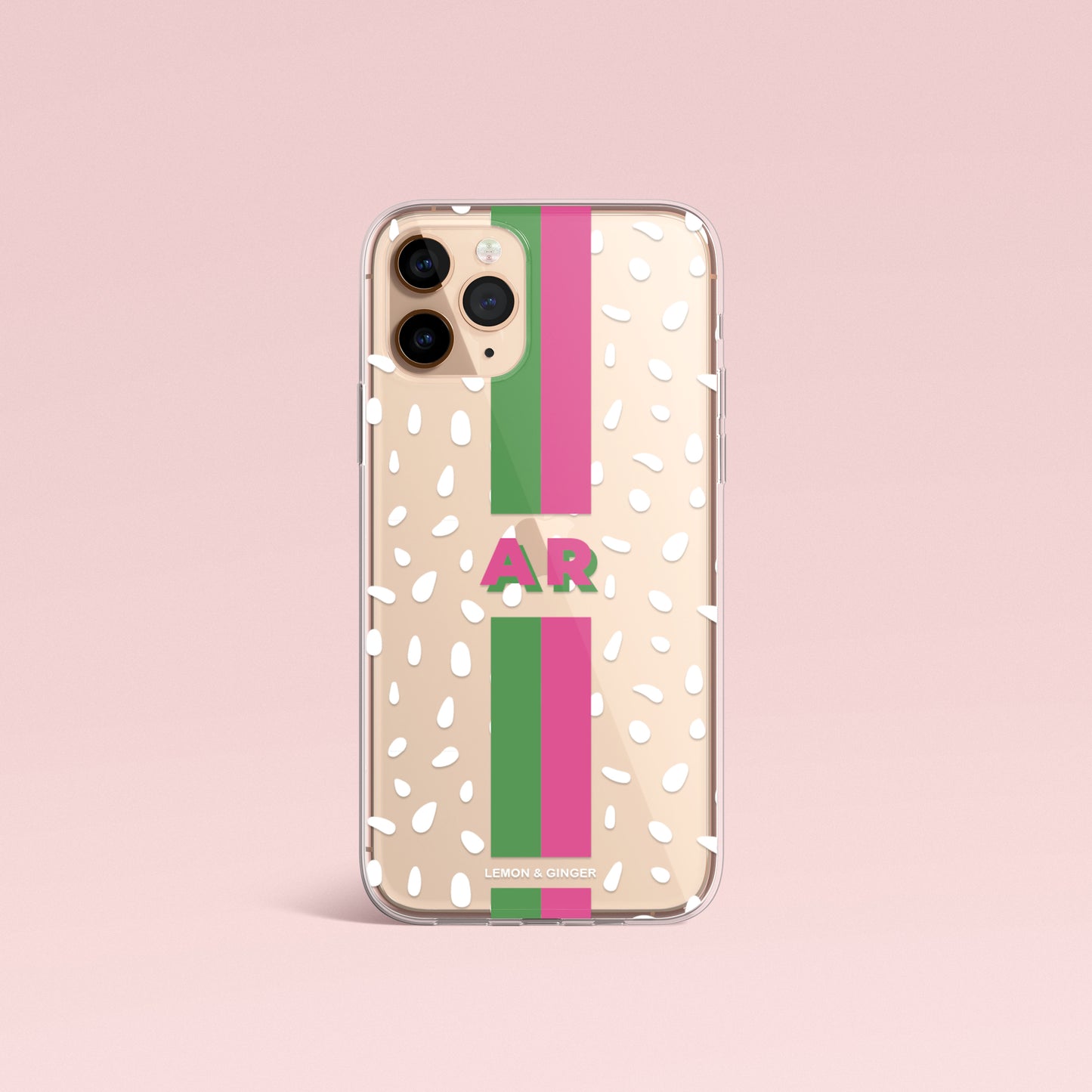 Monogram iPhone case * MODERN WHITE DROPS *