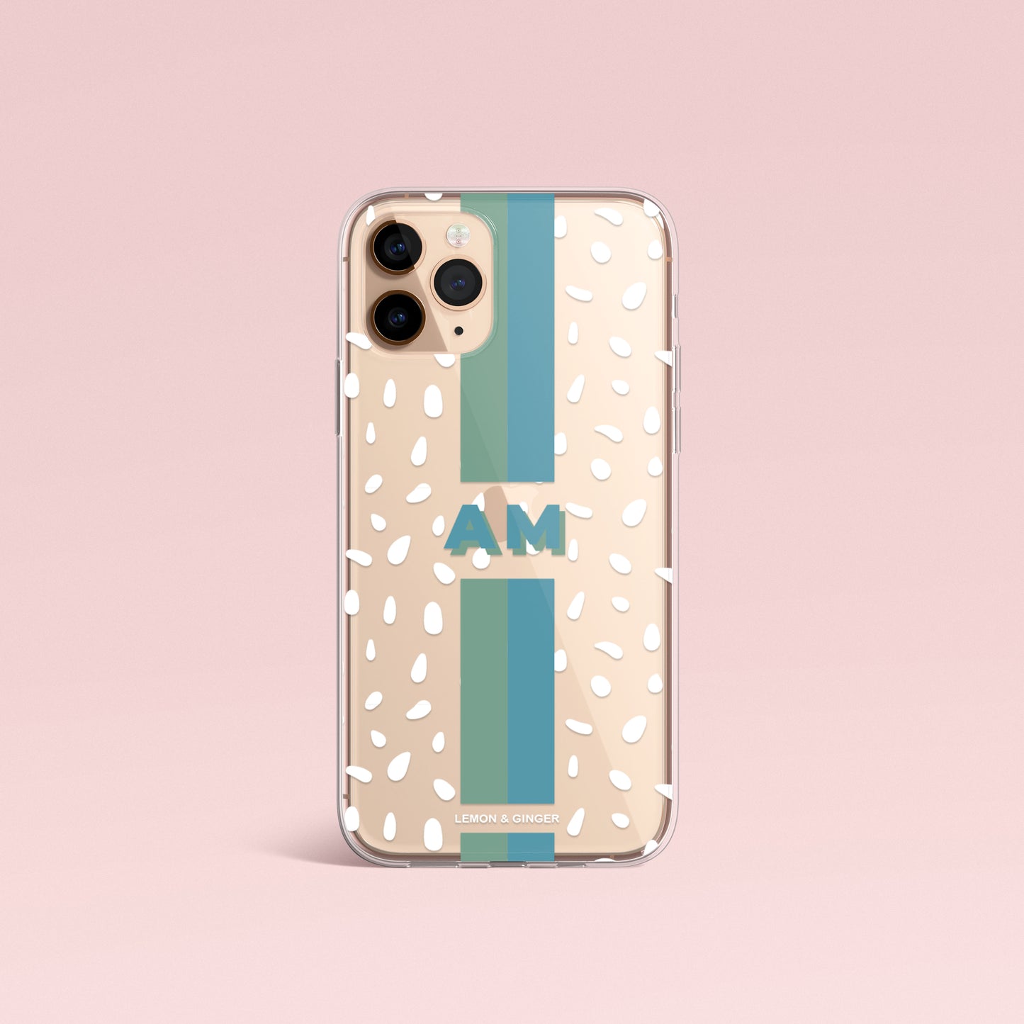 Monogram iPhone case * MODERN WHITE DROPS *