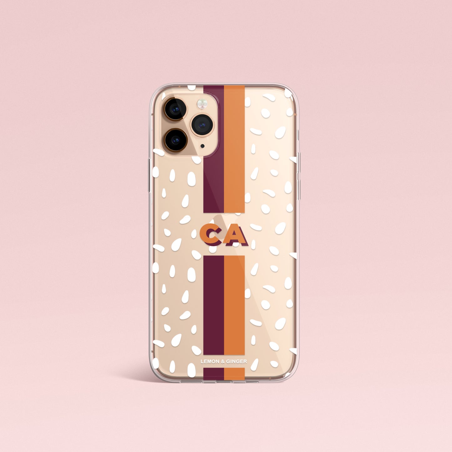Monogram iPhone case * MODERN WHITE DROPS *
