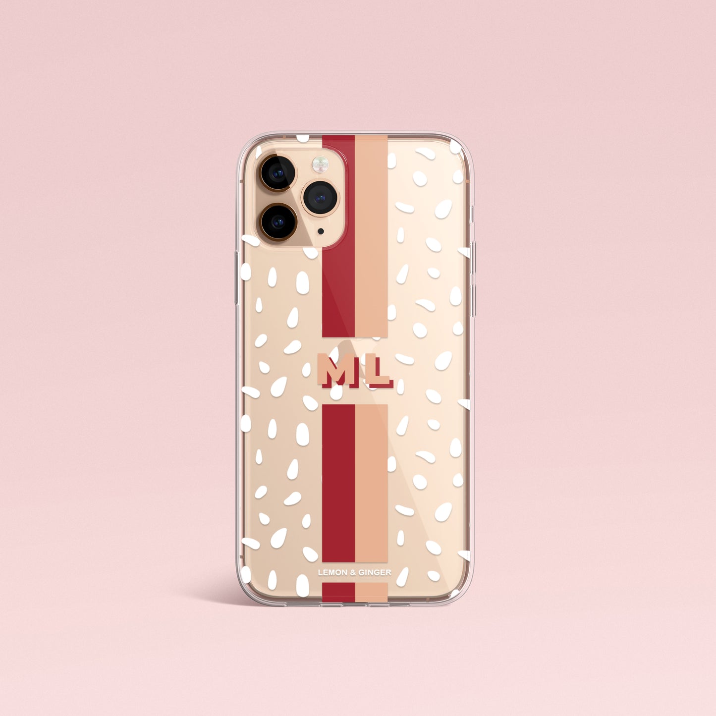 Monogram iPhone case * MODERN WHITE DROPS *