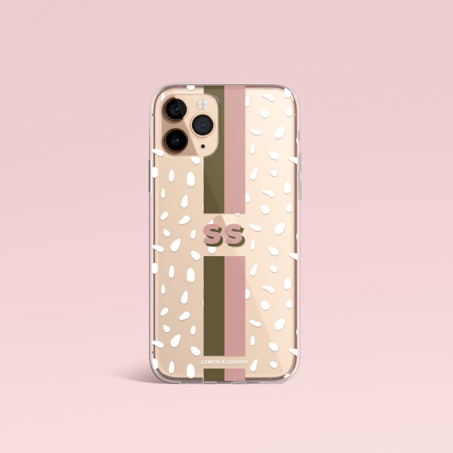 Monogram iPhone case * MODERN WHITE DROPS *